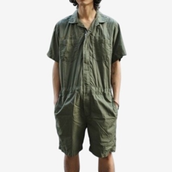 Engineered Garments Other - Engineered Garments Combi Suit Olive Green Drab Short Sleeve Utility Boiler Sz 2